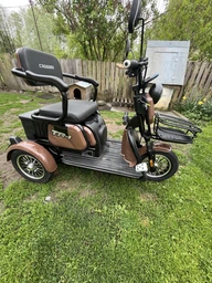 Електроскутер триколісний Crosser TR1 PRO (1200W 24AH 72V) - Коричневий