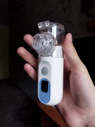 Небулайзер ультразвуковой MESH ингалятор аккумуляторный USB тихий с LED дисплеем режимов масками для детей взрослых 3 режима интенсивности ультратихий безшумный меш технология ингаляции дыхания от простуды кашля для аллергиков при астме Swan Baby KS015