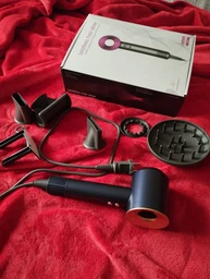 Профессиональный фен стайлер для волос Super Hair Dryer 1600 Вт + 5в1 насадок, синий / золото