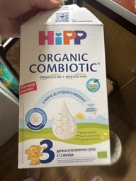 Дитяча суха молочна суміш HiPP Organic Combiotic 3 з пробіотиками L.fermentum, пребіотиками GOS, Метафоліном для дітей з 12 місяців 500 г (9062300002413)