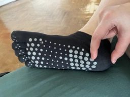 Шкарпетки для танців тренувань у залі з окремими пальцями антиковзкі бежеві 36-40