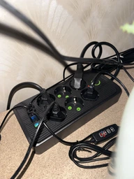 Мережевий фільтр подовжувач Power Strip 2500W 6AC, 4USB, 1PD чорний