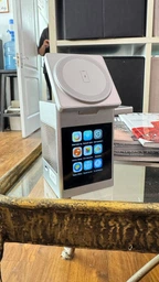 Беспроводная зарядка magsafe док станция 3 в 1 магнитная QINETIQ S5D 23W подставка держатель для apple айфона часов наушников телефона быстрая на айфон iphone airpods iwatch эпл вотч сертифицированная с часами экраном и bluetooth колонкой фото от покупателей 2