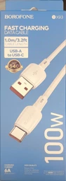 Кабель заряджання BOROFONE BX93 USB to Type-C (100W) (6А) швидка зарядка для устройств Android/Samsung/Xiaomi/Huawei/Meizu Білий фото від покупців 1