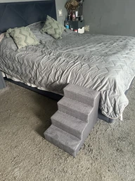 Прикроватные ступеньки , пандус для собачек 40*35*50 бежевый на четыре ступеньки фото от покупателей 1