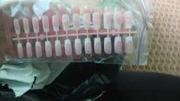Камуфлирующие гелевые типсы френч для наращивания ногтей 24 шт (Pink Квадрат)