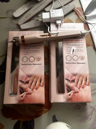 Мини фрезер для маникюра и педикюра со встроенным аккумулятором Flawless Salon Nails беспроводной Белый фото от покупателей 1