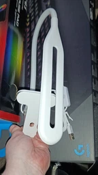 Настольная лампа светодиодная гибкая LED на прищепке с USB ЮСБ с креплением к столу для уроков чтения на гибкой ножке, Белая
