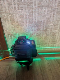 Лазерный уровень нивелир Laser Level 4D 2 аккумулятора 16 линий зеленый луч со штативом в кейсе синий фото от покупателей 13