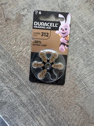 Батарейки для слуховых аппаратов Duracell Hearing Aid 312 6 шт (5000394167193)