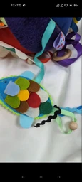 Развивающий бизи мяч мягкий Happy Vita Craft рыбка звенит разноцветный фото от покупателей 2