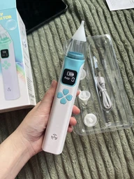 Електронний аспіратор назальний потужний для носа Electric Baby Nasal Aspirator соплеотсос електричний для новонароджених дітей з музикою білий фото від покупців 6