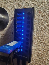 USB HUB 3.0 c дополнительным питанием, 10 USB портов - USB-хаб с блоком питания 24V3A (72W), алюминиевый корпус, usb концентратор (700037)
