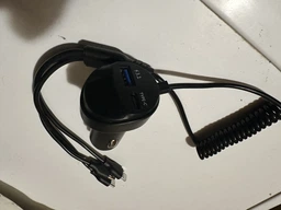 Зарядний пристрій прикурювача авто Кабель 3 в 1 MicroUSB Type-C Lightning фото від покупців 2
