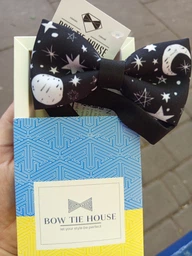 Метелик Bow Tie House чорно-білий - Нічне небо 09026