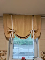 Коротка штора у італійському стилі з зав'язками Adagio Windows Decor Щільна бежева фіранка 1х0,8м