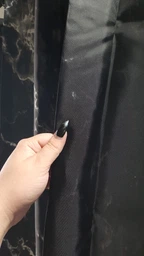 Штора для ванной комнаты шторка для душа черный мармор 180×200 см + кольца (12 шт) для шторки для ванной, черный фото от покупателей 1
