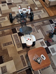 Складной электромобиль Go-Kart с аккумулятором детский электрокар с пультом Белый фото от покупателей 2