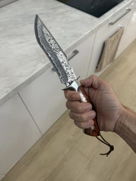 Нож охотничий туристический 65х13 с деревянной рукоятью дуб Full Tang нож для охоты рыбалки бушкрафта кемпинга выживания 260 мм KN1169 фото от покупателей 1