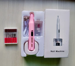 Профессиональный беспроводной фрезер для маникюра и педикюра Nail Machine 8809 машинка для маникюра и педикюра и УФ лампа + подарок 12 насадок, белый