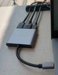 Переходник Type-C на HDMI USB 3.0, адаптер для MacBook Apple Samsung Asus HP Type-С USB-хаб 4K (TypeC-HUB-3in1-SL) Dark Grey