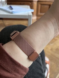Ремінець Міланська петля для Xiaomi mi band 7 / ремінці на сяомі, ксіомі мі бенд / металевий ремінець до фітнес-браслет Rose Pink RE5 фото від покупців 1