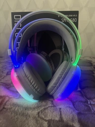 Наушники беспроводные накладные игровые детские SMY-580 Bluetooth RGB беспроводные со встроенным микрофоном, розовые фото от покупателей 1
