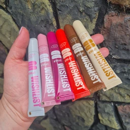 Набір 6 бальзамів блисків для губ + 6 іграшок брелків Espresso Noir & Ruby Nectar & Blessed Honey & Crystal Sorbet & Sweet Candy & Velvet Coral WiSHLiST Lip Gloss Balms WK-13-926