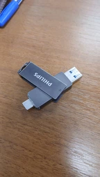 Флешка Двосторонняя Брелок Поворотная 2 в 1 для ПК и телефона PHILIPS 60UT USB 3.2 + Type-C OTG 64 гб Super Speed 150Mb/s Black фото от покупателей 2
