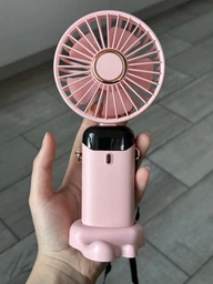 Мини-вентилятор аккумуляторный 5в1 с дисплеем, беспроводной USB ручной кондиционер с подставкой для телефона, портативный зеленый фото от покупателей 6