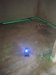 Лазерный уровень нивелир Laser Level 4D 2 аккумулятора 16 линий зеленый луч со штативом в кейсе синий