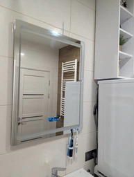 Дзеркало з LED підсвіткою, підігрівом та з інформаційним дисплеєм для ванної кімнати настінне смарт дзеркало 60х80 см BRS