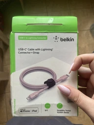Кабель Belkin Braided+Strap Type-C - Lightning 1.5 м Pink (F8J280-05-C00) фото от покупателей 1