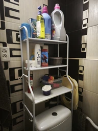 Полиця стелаж підлогова над унітазом Toilet Rack 362 TO етажерка у ванну стелаж в туалет Біла