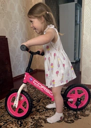 Біговел велобіг CORSO SPRINT JR-74115, 12″ EVA, сталева рама, регульоване сидіння та кермо, підставка для ніг, до 25 кг Червоний