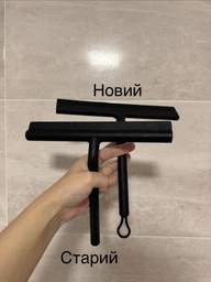 Універсальний силіконовий скребок / склоочисник для скла, душових кабін з тримачем, чорний "P" (78247724) фото від покупців 1