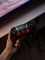 Якісний захисний силіконовий чохол Dragon Black/Red для геймпаду Sony DualSense PS5 + накладки на стіки