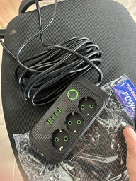 Подовжувач мережевий переноска 4 метри на 3 розетки + 4USB+1Type-C UA Power F09U Чорний фото від покупців 1