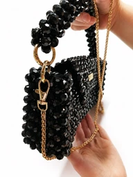 Черная сумка из бцсин Stormi Bag, ручная работа, клатч с цепочкой и ручкой, вечерняя и свадебная сумка, выпуск фото от покупателей 1