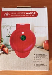 Стильная и портативная, электрическая мини - вафельница Waffle Maker с антипригарным покрытием, красная (SKU-5142) фото от покупателей 4
