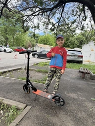 Самокат дитячий двоколісний для дітей підлітків НN-245022 підлітковий 2 х колісний з ручним дисковим гальмом і переднім амортизатором колеса PU 200мм дитячі самокати підліткові двоколісні в коробці салатовий фото від покупців 1