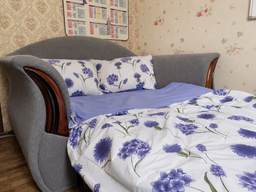 Комплект постільної білизни Бязь Morning Bloom 143х210 см Синій фото від покупців 2