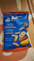 Кукурудзяні снеки Gerber з Полуницею та Бананом для дітей із 7 місяців 28 г (8445291463554)