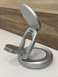 Складна бездротова зарядна док станція MagSafe 3 в 1 для iPhone Apple Watch AirPods магнітна зарядка зарядний пристрій для айфона смарт годинника навушників Apple з LED підсвіткою Silver LFX-208W фото від покупців 1