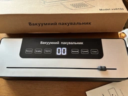 Вакууматор для продуктов TK автоматический 120 Вт 300 мм для сухих и влажных продуктов с резаком LED-дисплеем серый серебристый фото от покупателей 14