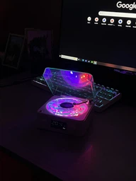 Ночник Vinyl Waves Player LED с эффектом волн, лампа с Bluetooth колонкой ретро светильник фото от покупателей 1