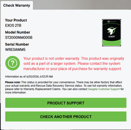 Жесткий диск Seagate 3.5 Exos 7E10 2TB (ST2000NM000B) Б/у