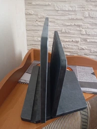 Комплект обробних дощок для нарізки продуктів 3 шт з підставкою, з компакт-плити Сланець Юрський антрацит фото від покупців 1