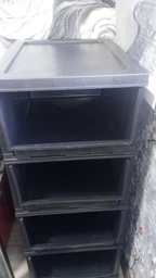 Комод пластиковий на 4 шухлядки R-Plastic РОТАНГ біло-чорний