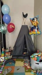 Вігвам палатка дитяча в наборі з м'яким килимком «Сіре перо» 100х100х150